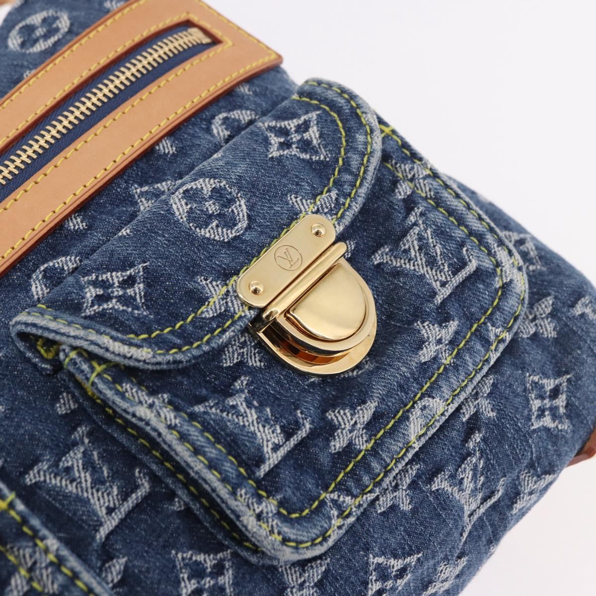 LOUIS VUITTON Monogram denim Buggy PM Shoulder Bag Blue M95049 LV Auth 187959SAM
