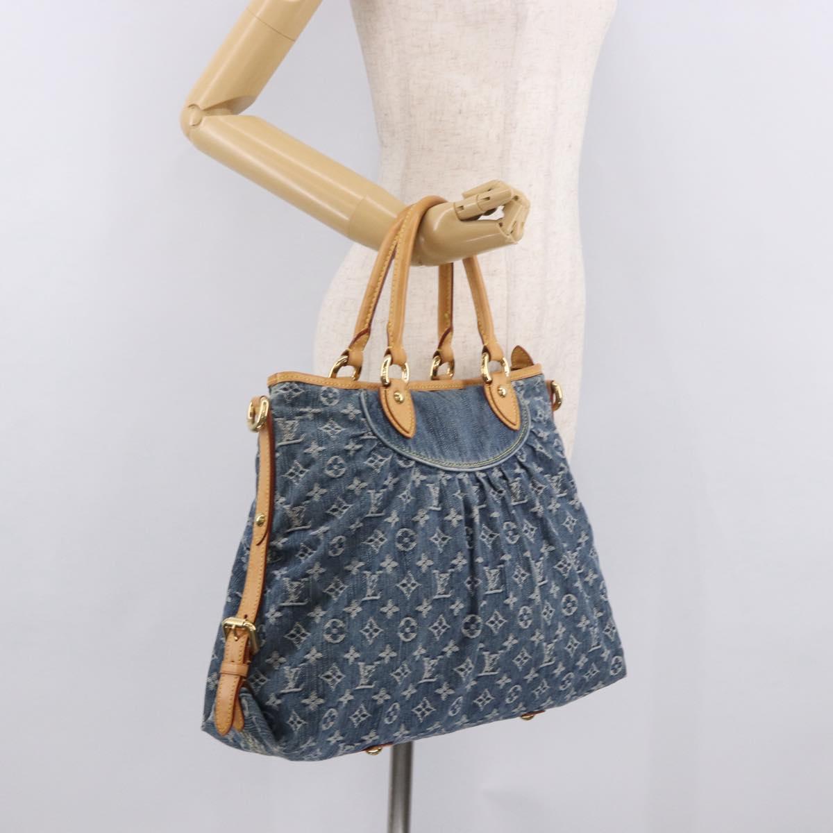 LOUIS VUITTON Monogram Denim Neo Cabby GM Shoulder Bag Blue M95350 Auth 187960V