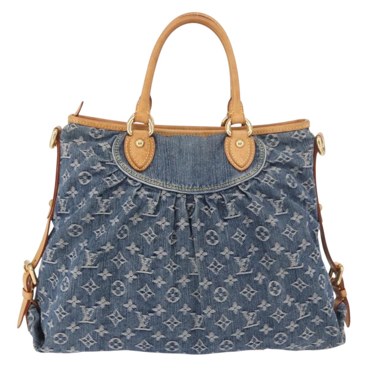 LOUIS VUITTON Monogram Denim Neo Cabby GM Shoulder Bag Blue M95350 Auth 187960V