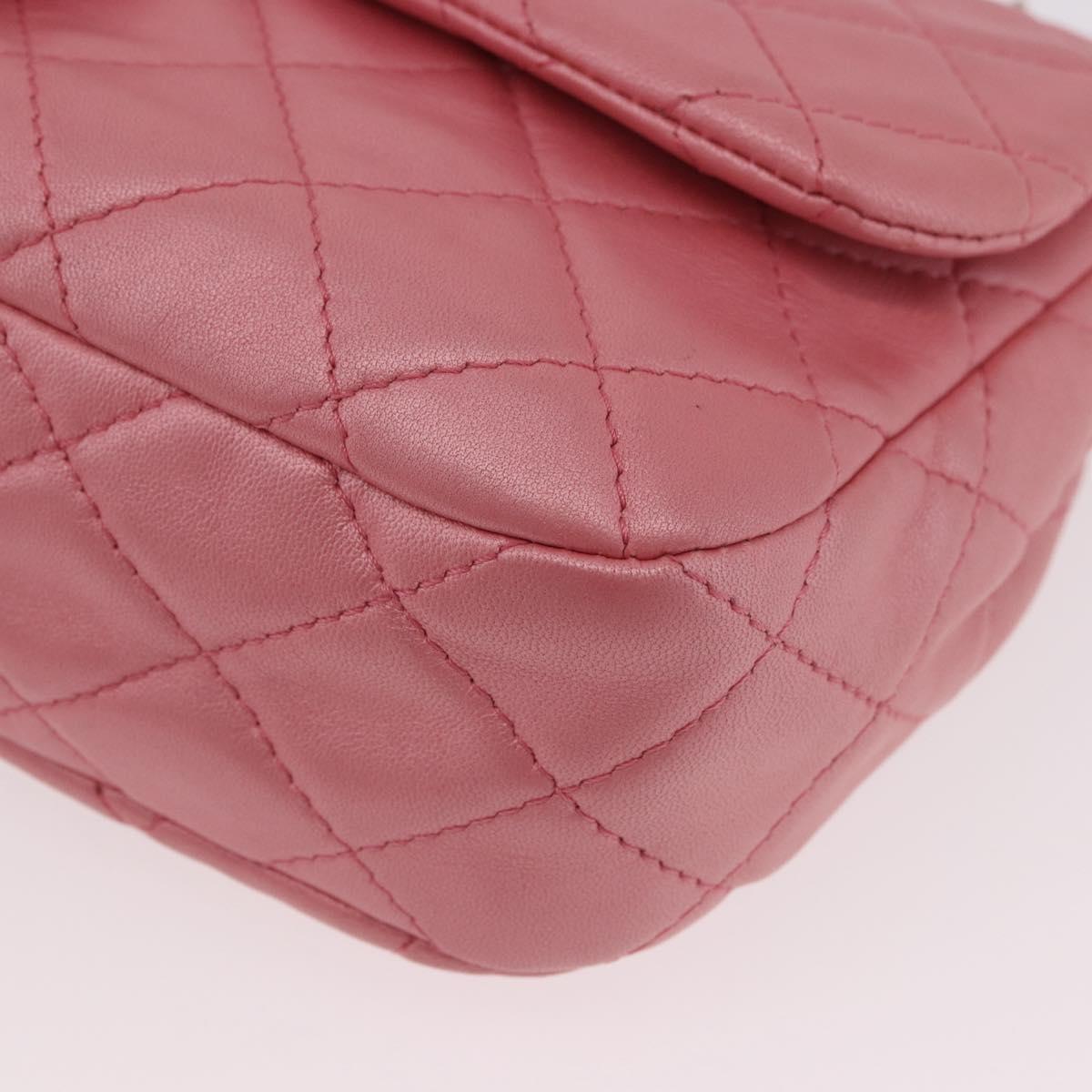 CHANEL Matelasse 30 Chain Shoulder Bag Lamb Skin Pink Gold CC Auth 187963SM