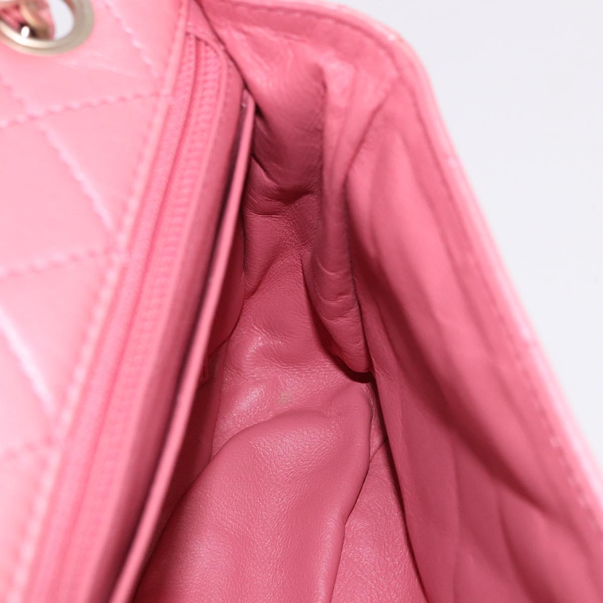 CHANEL Matelasse 30 Chain Shoulder Bag Lamb Skin Pink Gold CC Auth 187963SM