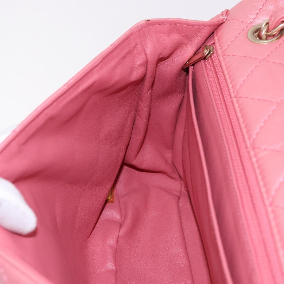 CHANEL Matelasse 30 Chain Shoulder Bag Lamb Skin Pink Gold CC Auth 187963SM