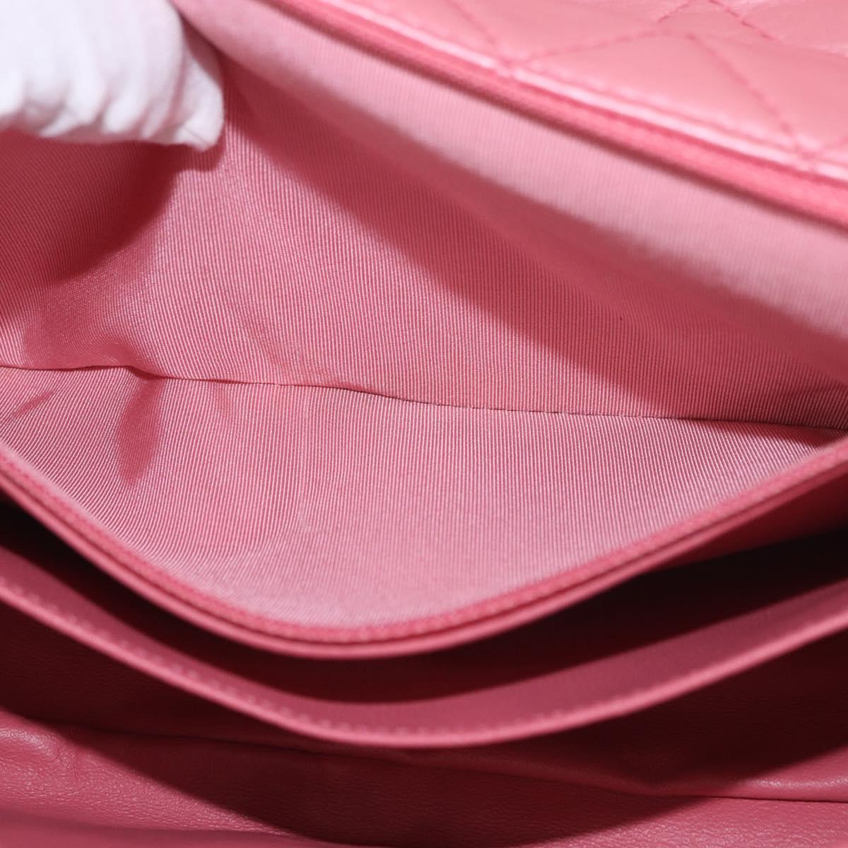 CHANEL Matelasse 30 Chain Shoulder Bag Lamb Skin Pink Gold CC Auth 187963SM