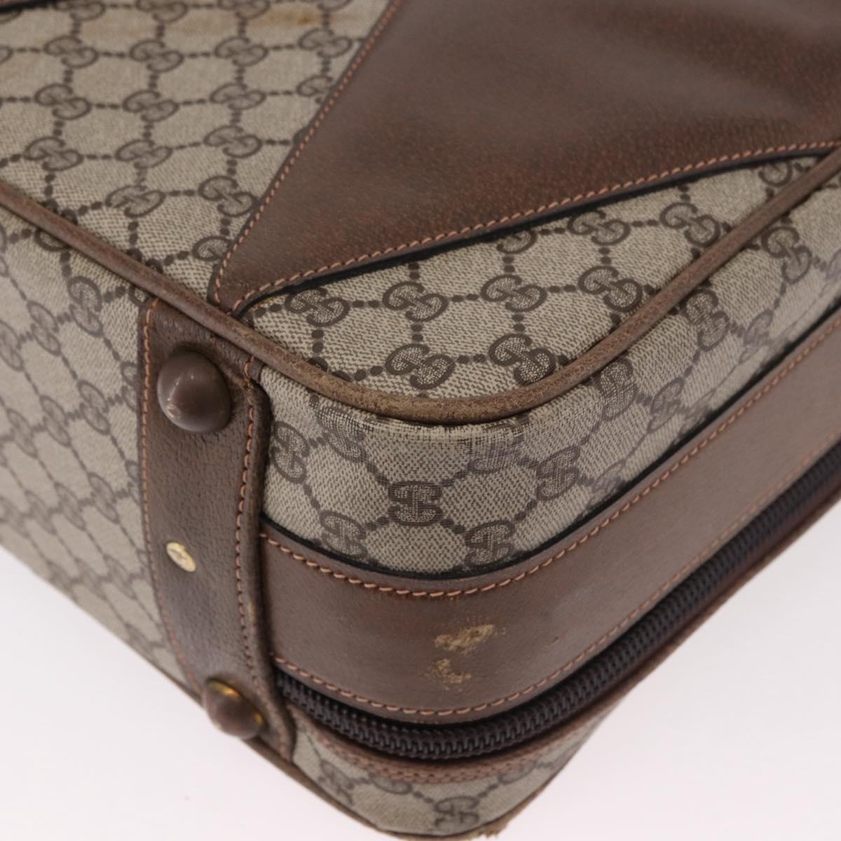 GUCCI GG Supreme Trunk PVC Beige Gold Auth 187964