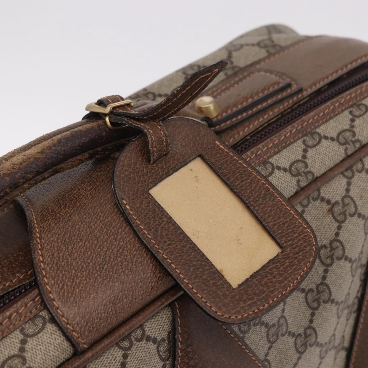 GUCCI GG Supreme Trunk PVC Beige Gold Auth 187964