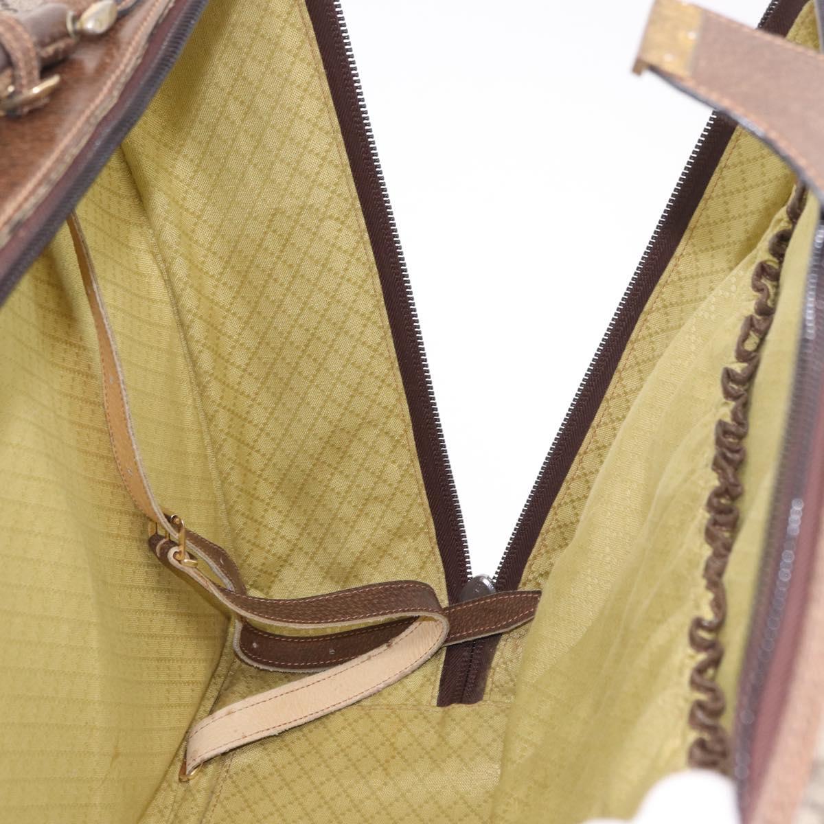 GUCCI GG Supreme Trunk PVC Beige Gold Auth 187964