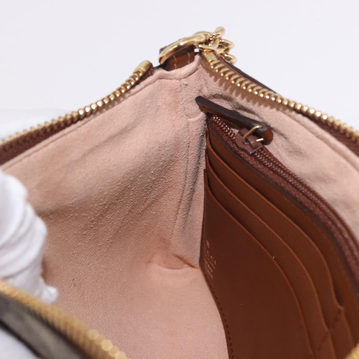 GUCCI GG Supreme Chain Accessory Pouch PVC Beige Gold 456866 Auth 187966V
