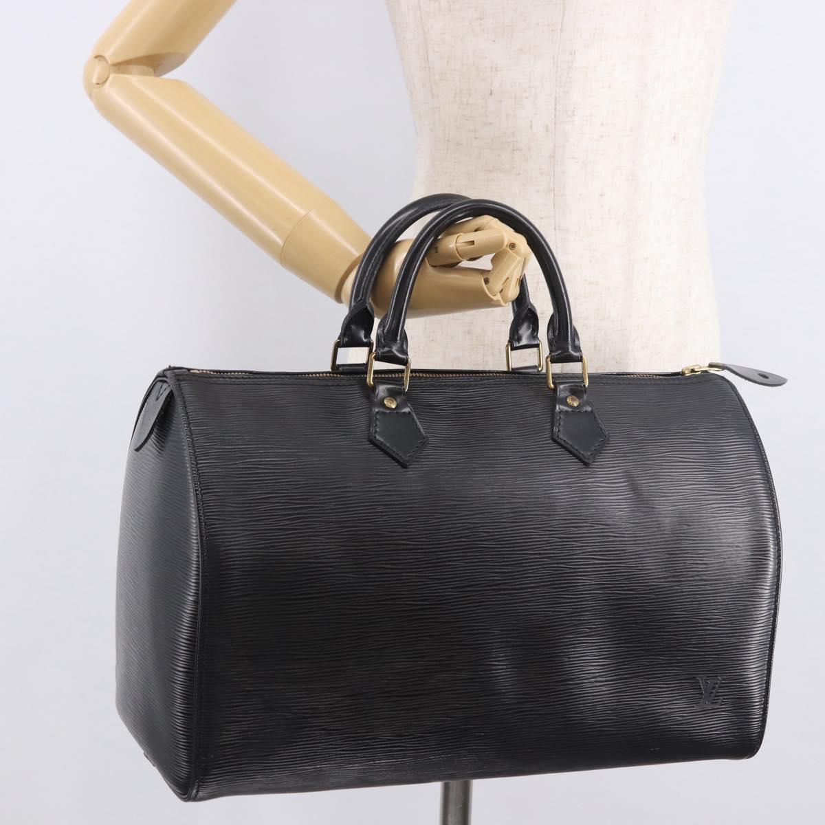 LOUIS VUITTON Epi Speedy 35 Hand Bag Noir Black M42992 LV Auth 187972V