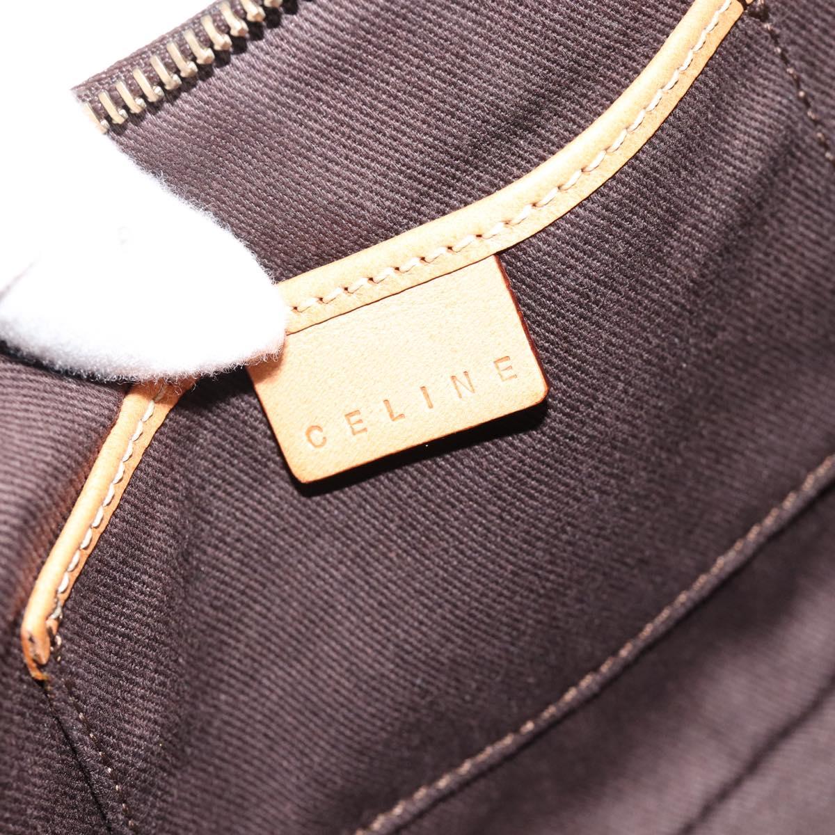 CELINE Macadam Canvas Hand Bag PVC Leather Brown Gold Auth 187973V