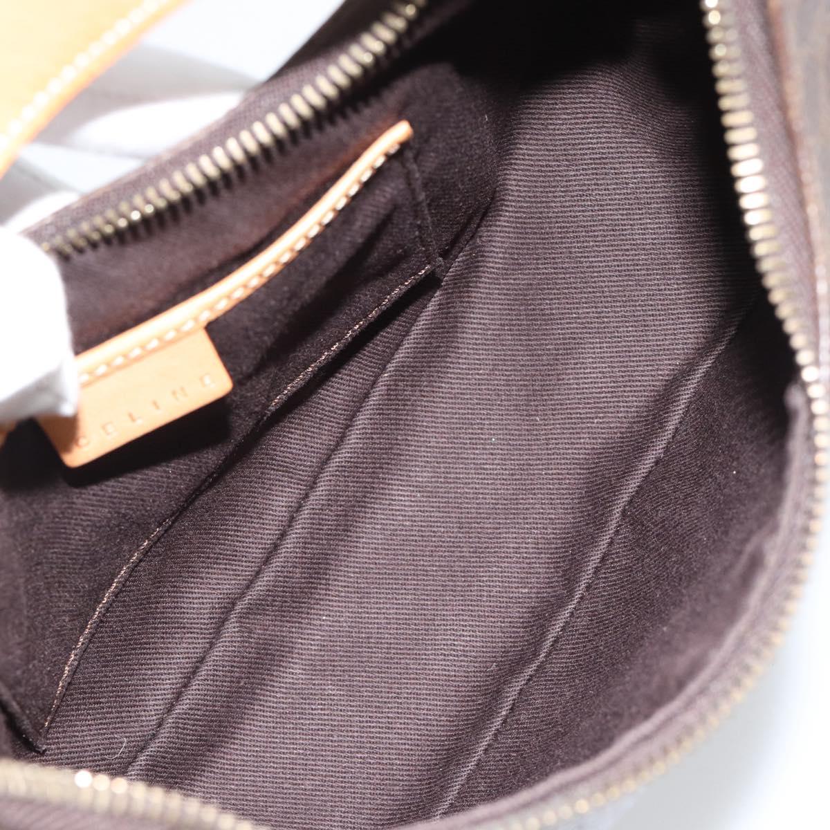 CELINE Macadam Canvas Hand Bag PVC Leather Brown Gold Auth 187973V
