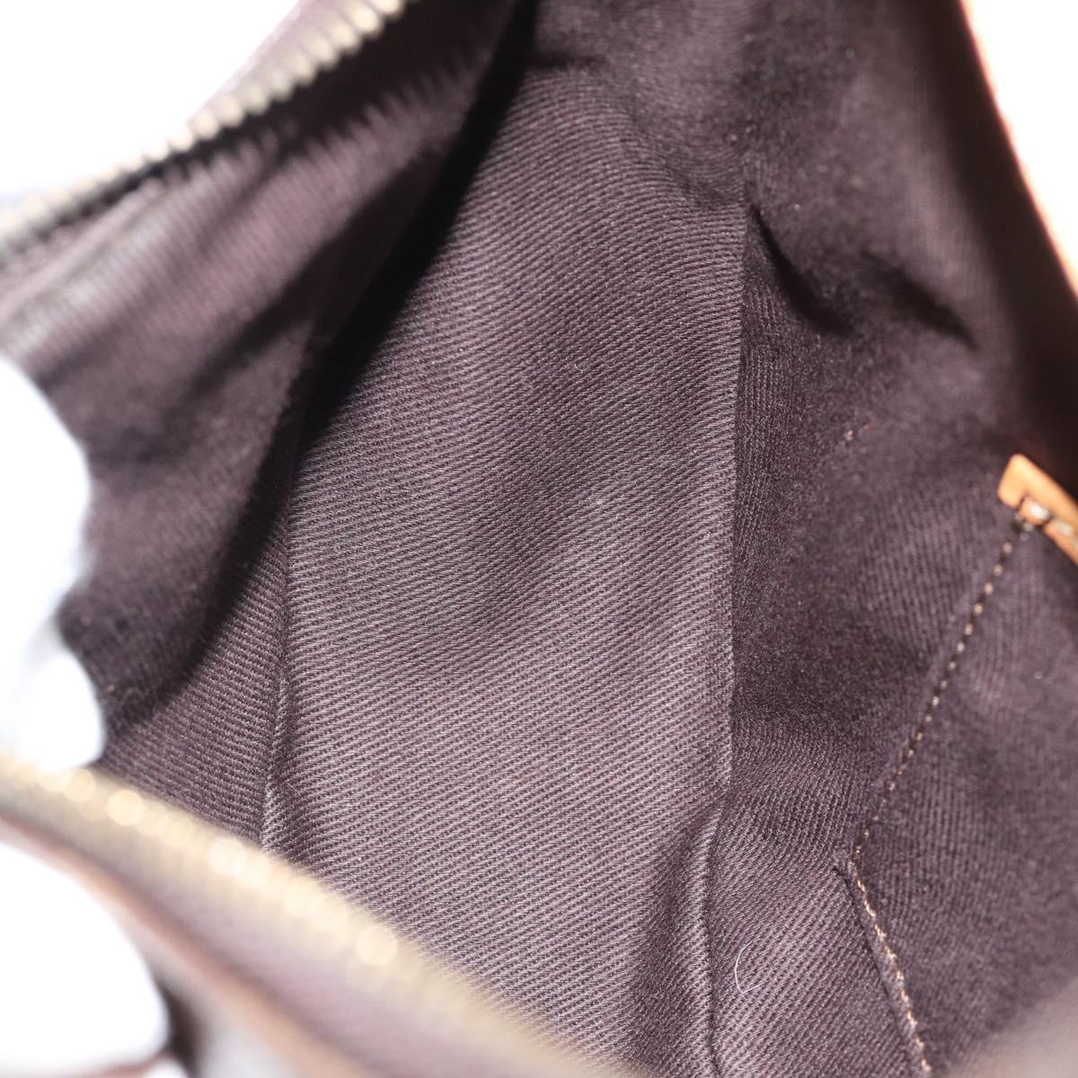 CELINE Macadam Canvas Hand Bag PVC Leather Brown Gold Auth 187973V