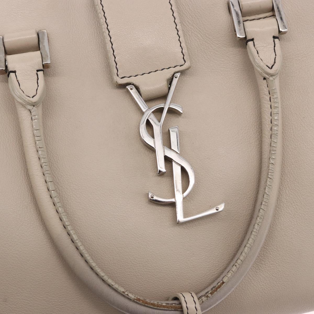 SAINT LAURENT Leather Baby Cabas Hand Bag 2way Auth 187980A