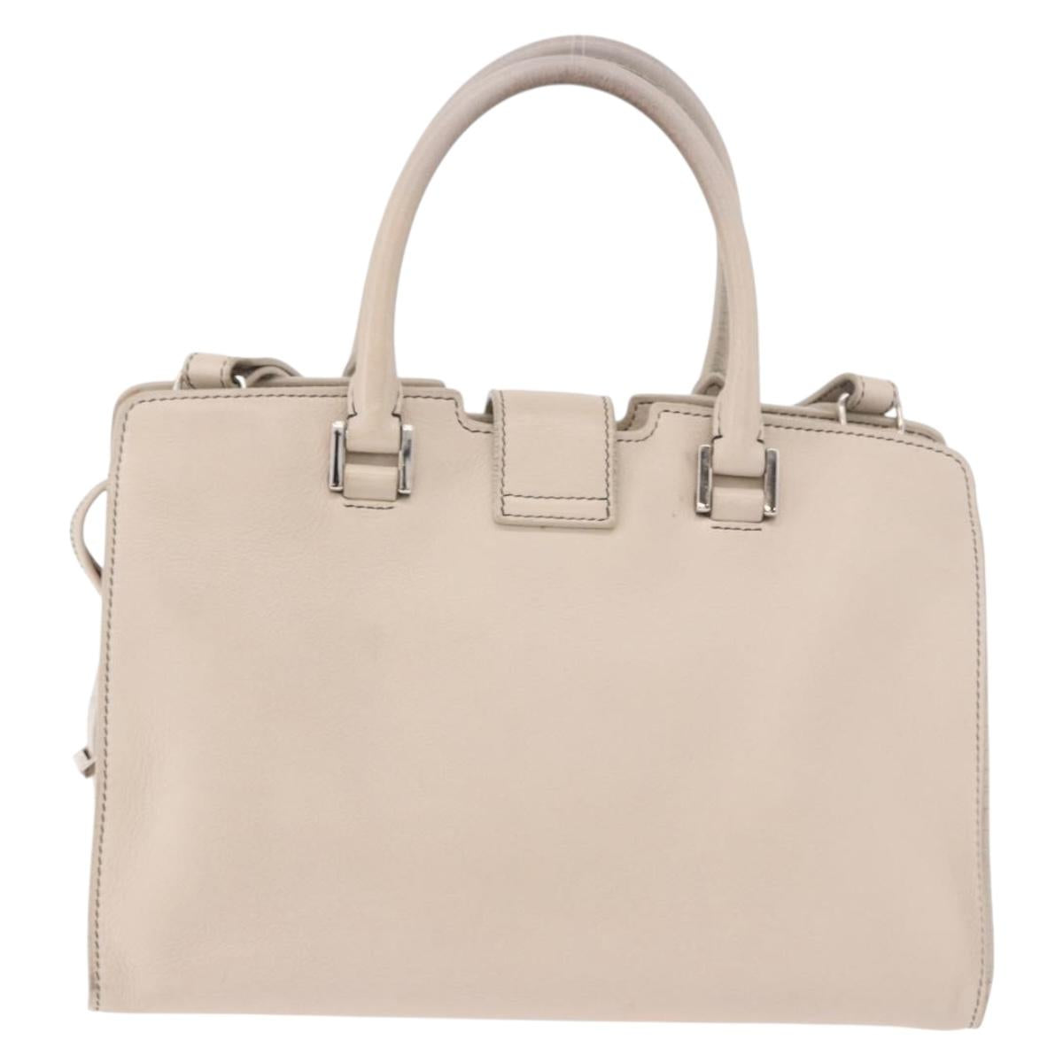 SAINT LAURENT Leather Baby Cabas Hand Bag 2way Auth 187980A