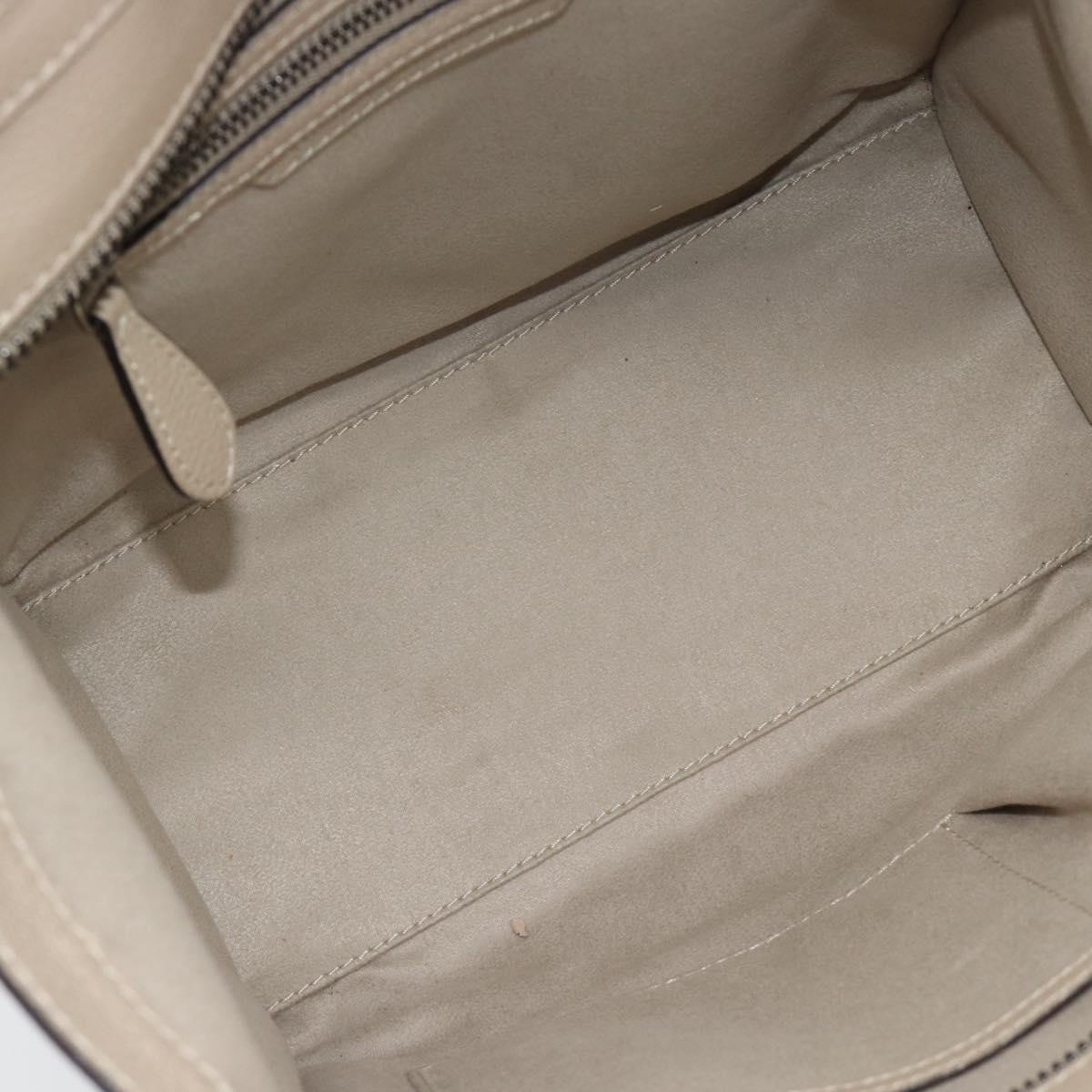 CELINE Luggage Micro Shopper Hand Bag Leather Beige Auth 187981V
