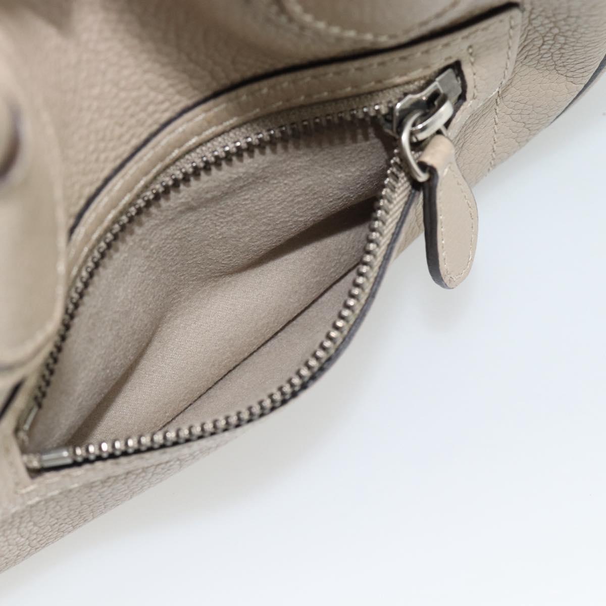 CELINE Luggage Micro Shopper Hand Bag Leather Beige Auth 187981V