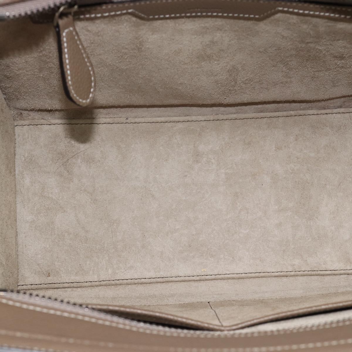 CELINE Luggage Micro Shopper Hand Bag Leather Gray Auth 187982V