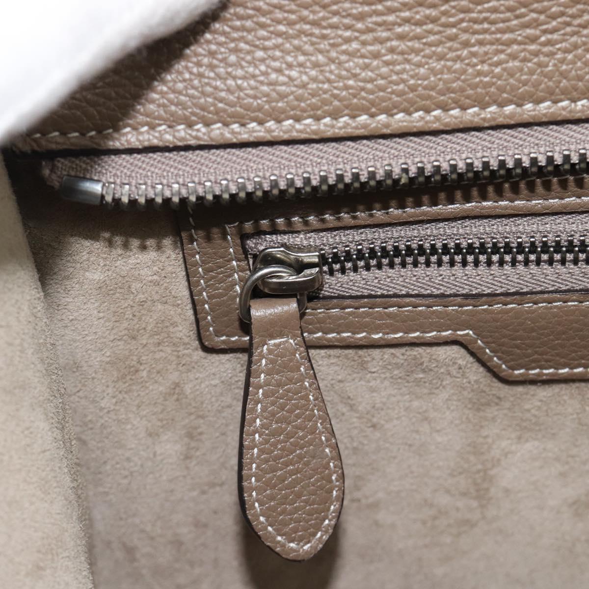CELINE Luggage Micro Shopper Hand Bag Leather Gray Auth 187982V