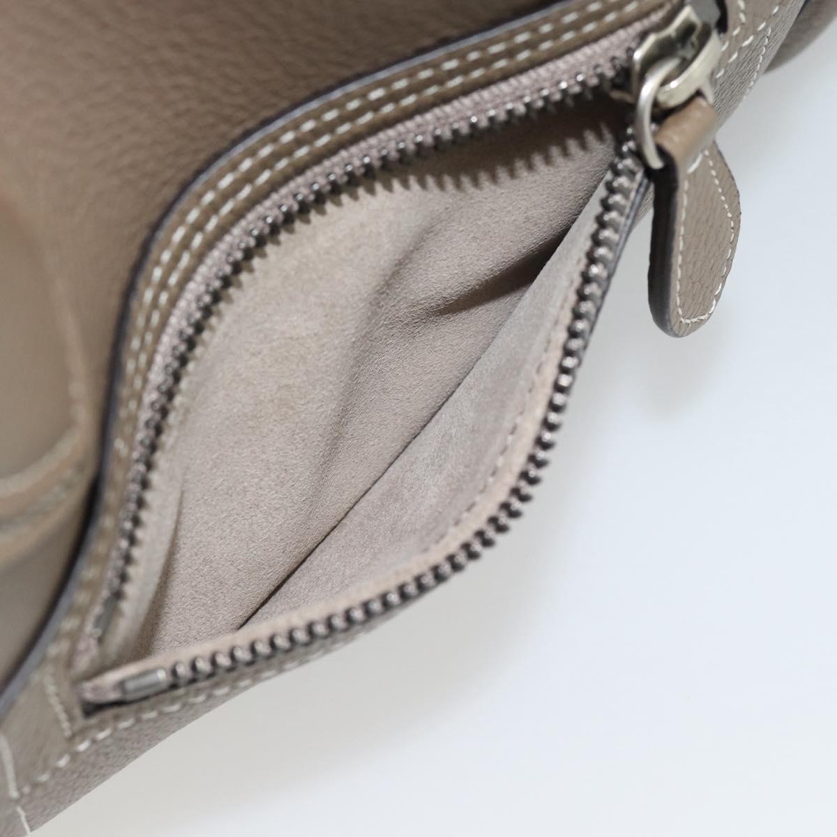 CELINE Luggage Micro Shopper Hand Bag Leather Gray Auth 187982V