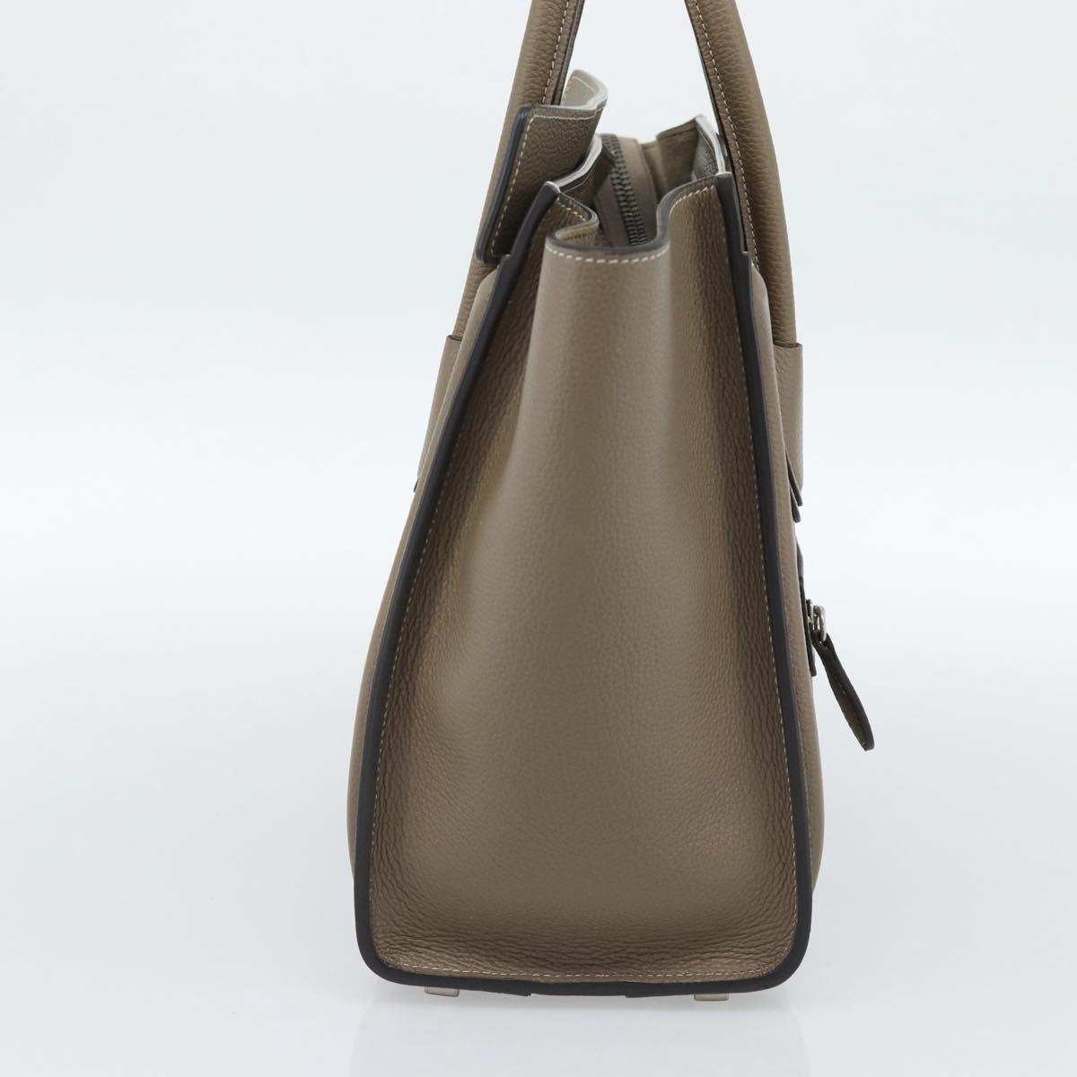 CELINE Luggage Micro Shopper Hand Bag Leather Gray Auth 187982V