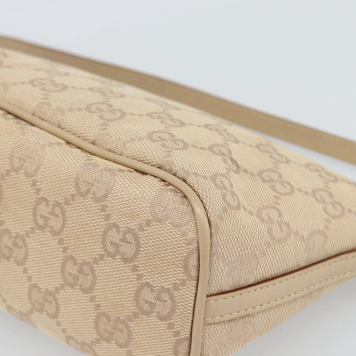 GUCCI GG Canvas Accessory Pouch Beige 07198 Auth 187983V