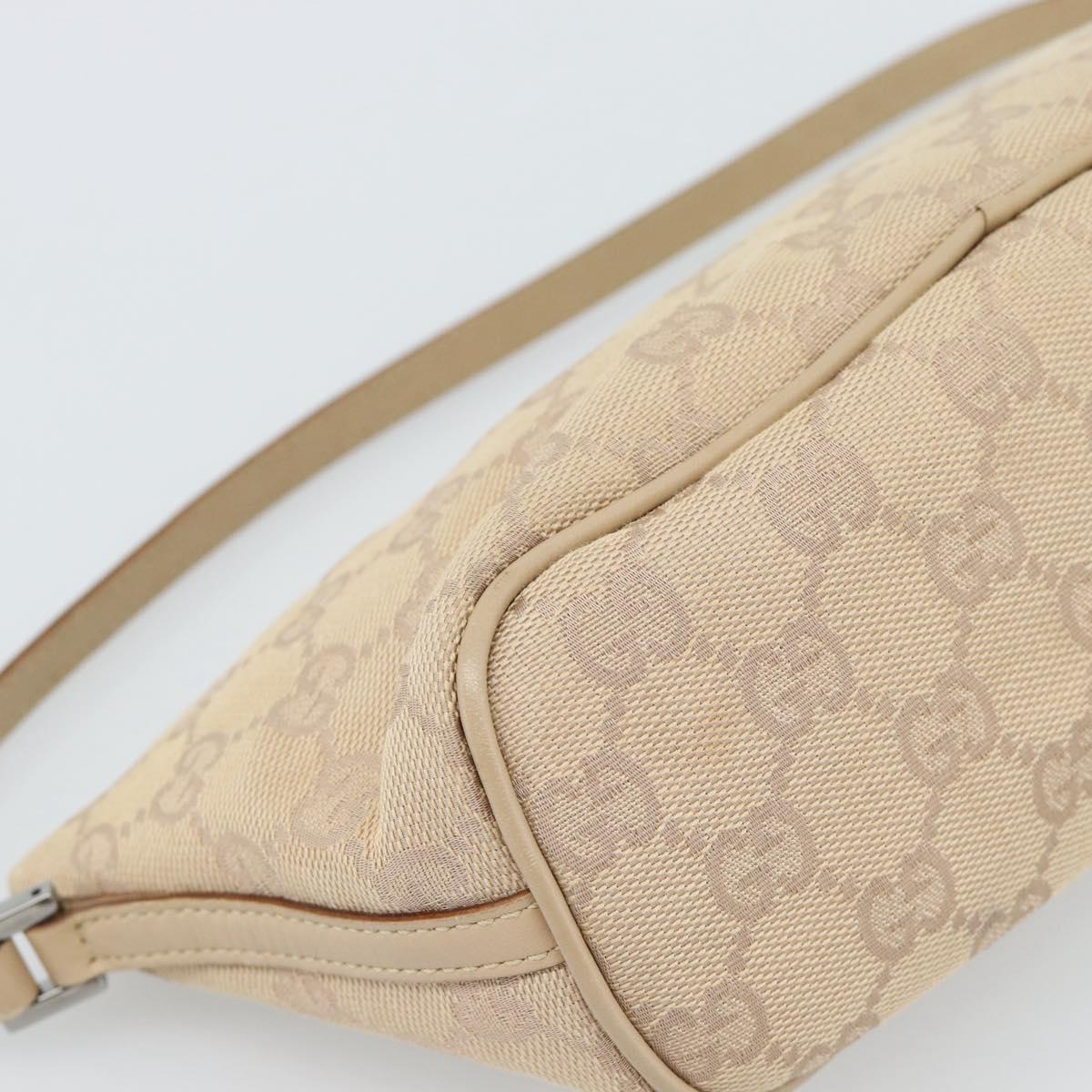 GUCCI GG Canvas Accessory Pouch Beige 07198 Auth 187983V