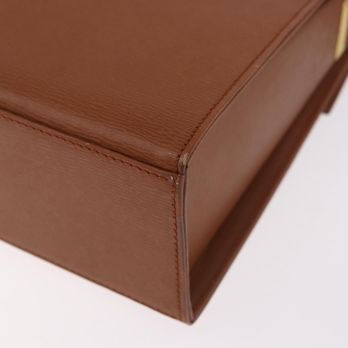 Christian Dior Shoulder Bag Leather Brown Gold Auth 187986