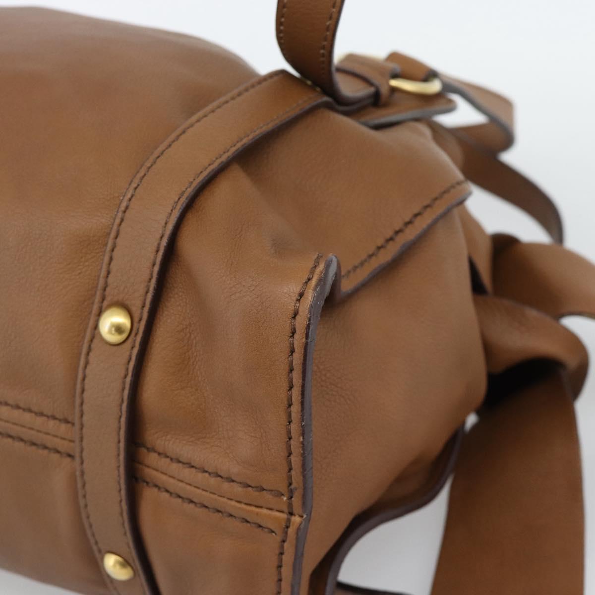 Miu Miu Leather Tote Bag Brown Auth 187989V