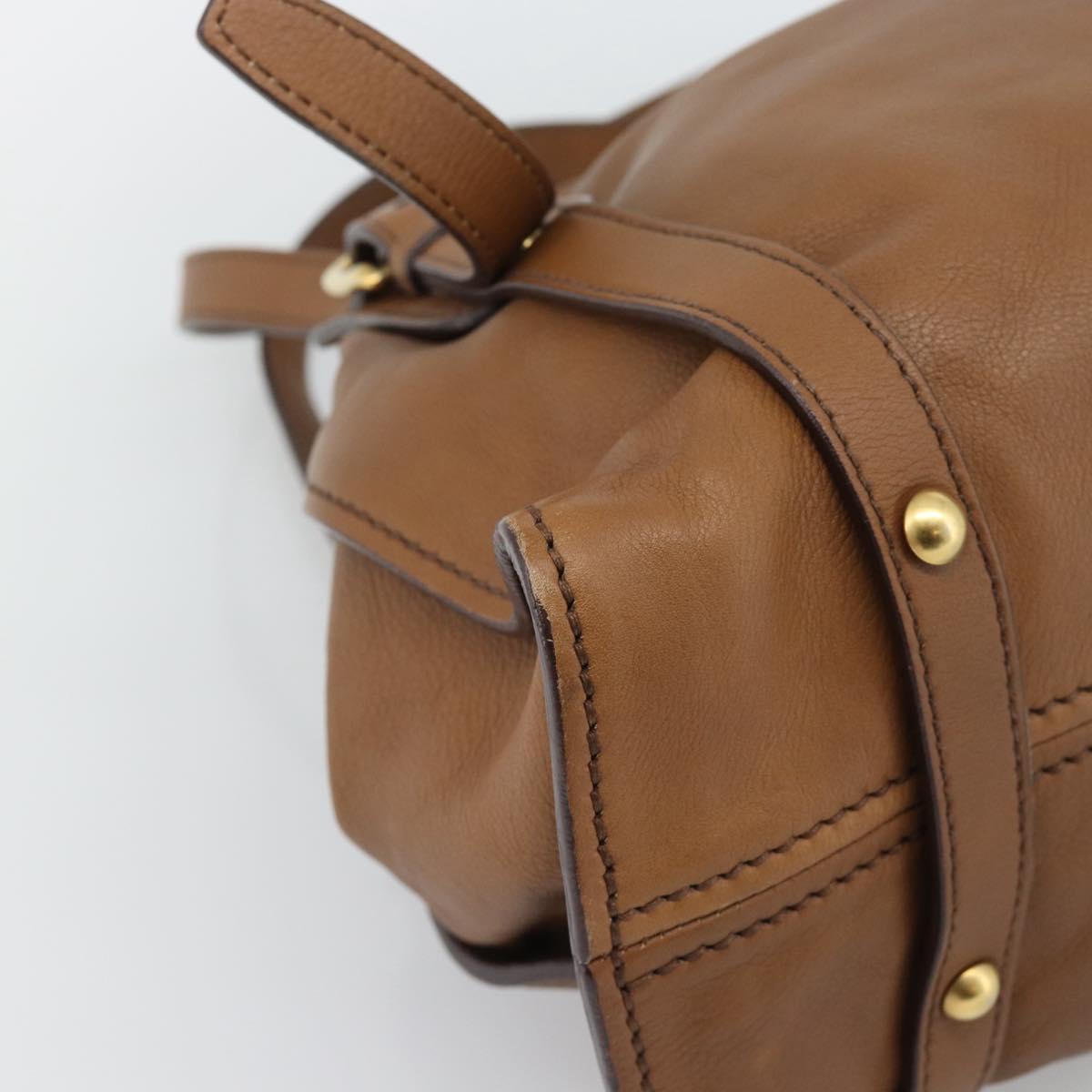 Miu Miu Leather Tote Bag Brown Auth 187989V