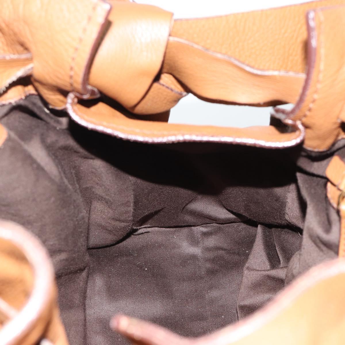 Miu Miu Leather Tote Bag Brown Auth 187989V