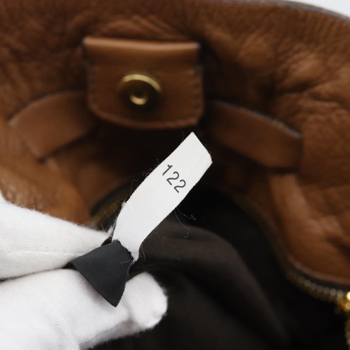 Miu Miu Leather Tote Bag Brown Auth 187989V