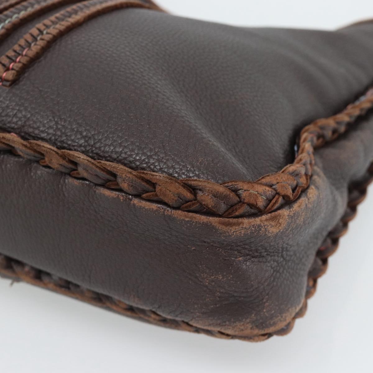 BOTTEGA VENETA Shoulder Bag Leather Brown Auth 187990