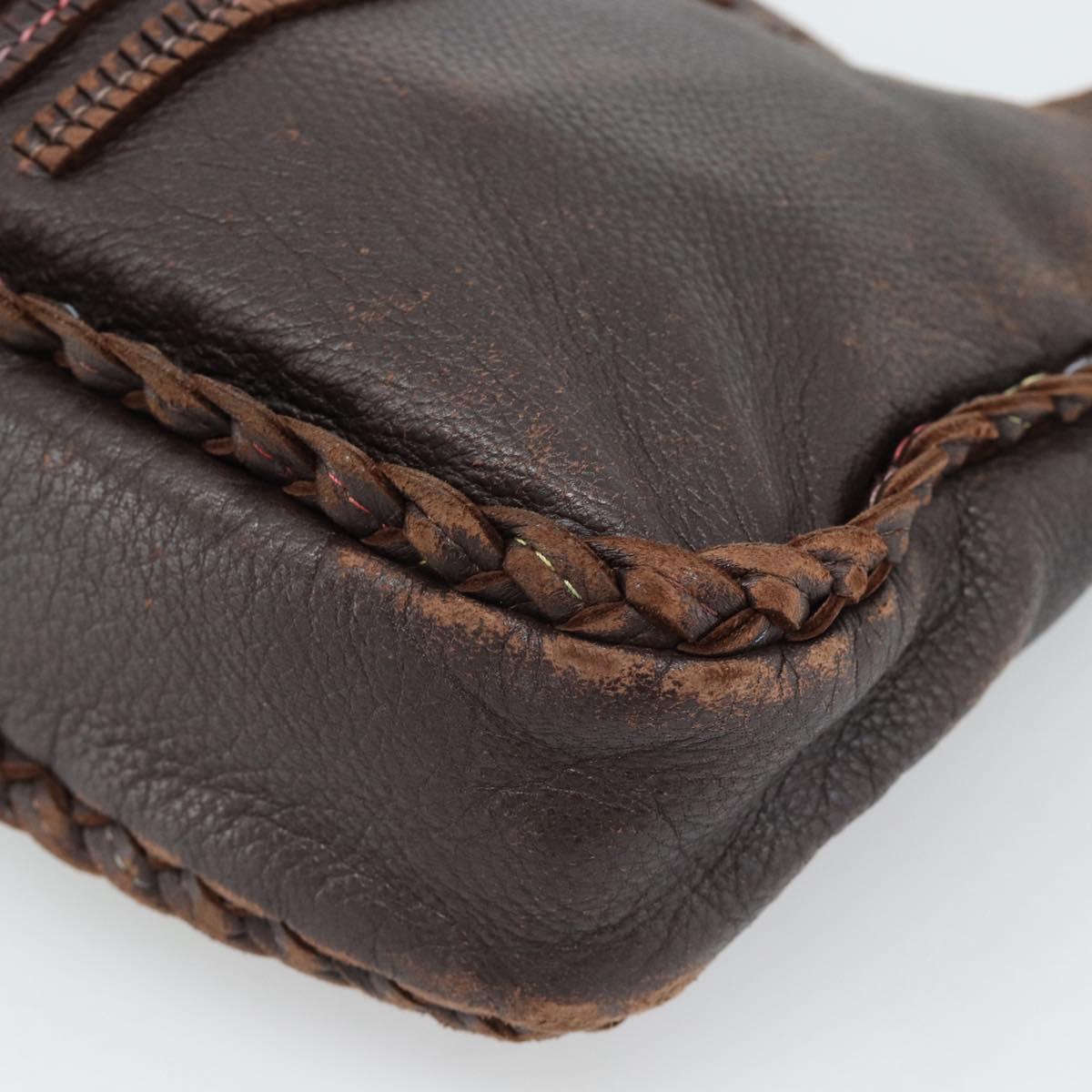 BOTTEGA VENETA Shoulder Bag Leather Brown Auth 187990