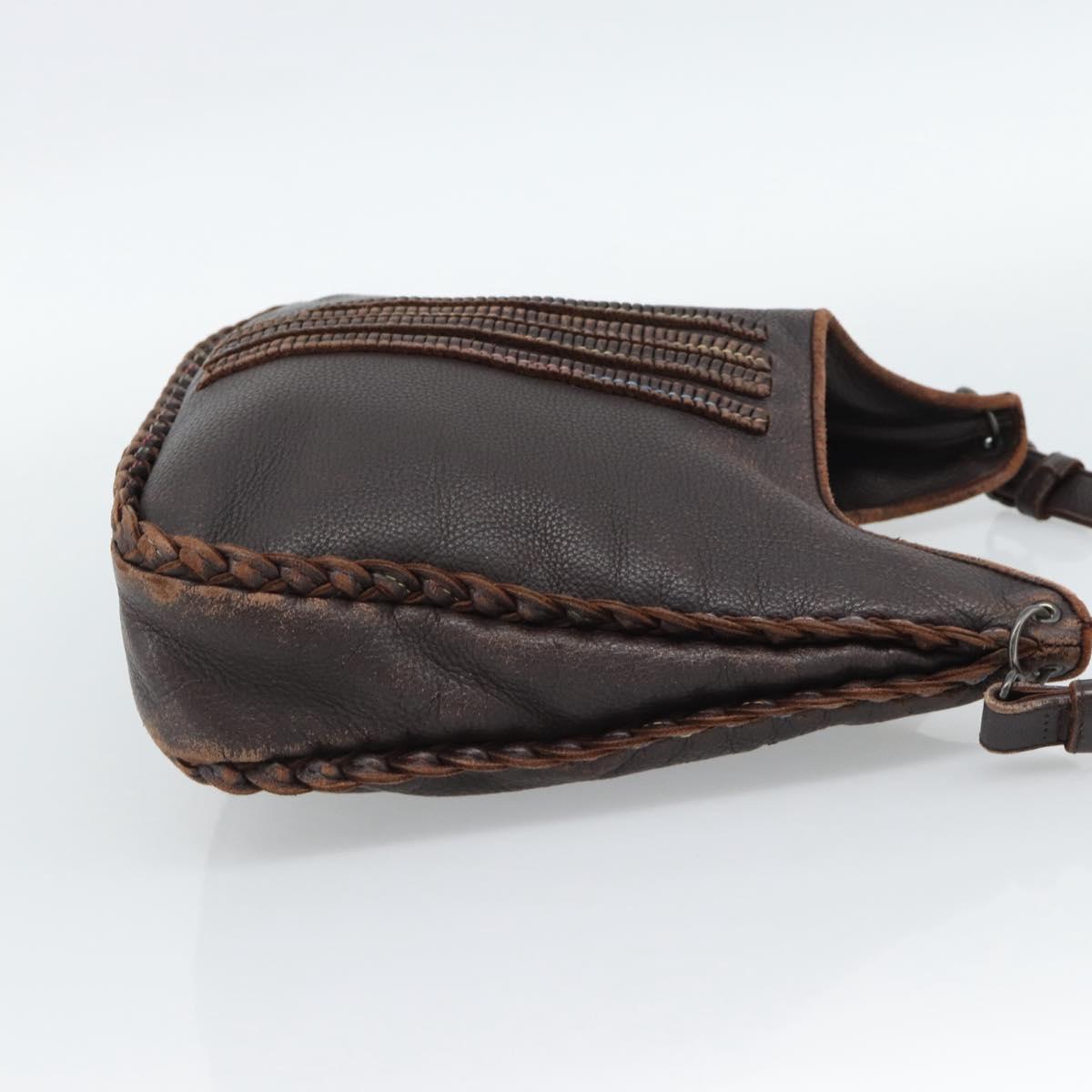 BOTTEGA VENETA Shoulder Bag Leather Brown Auth 187990