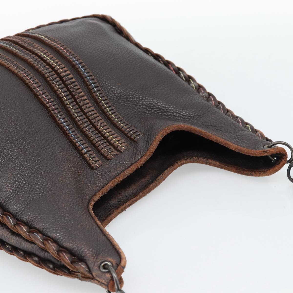 BOTTEGA VENETA Shoulder Bag Leather Brown Auth 187990