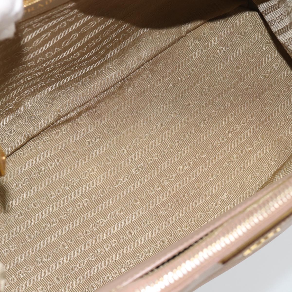 PRADA Galleria Hand Bag Saffiano 2way Pink Gold Auth 187991A