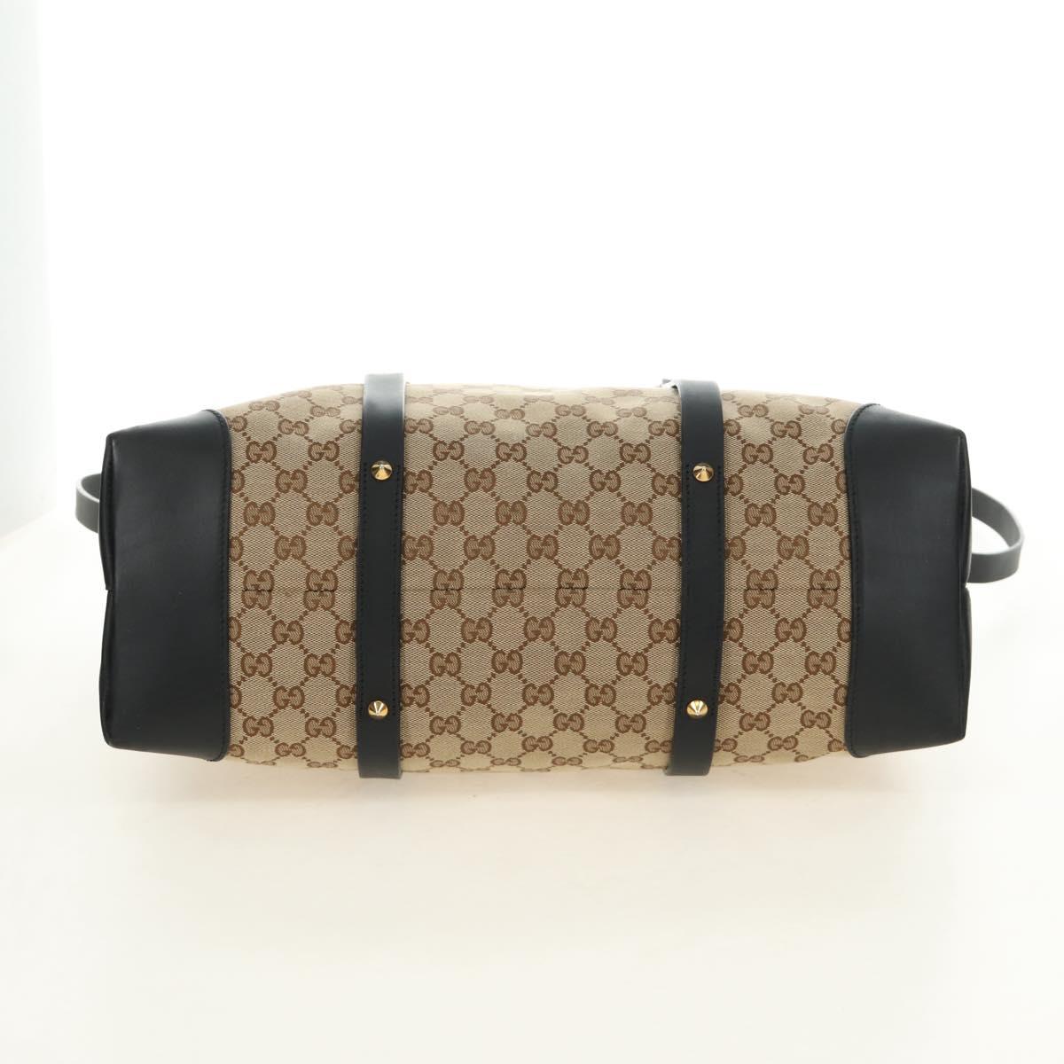 GUCCI GG Canvas Tote Bag 2way Beige Gold 296875 Auth 187995V