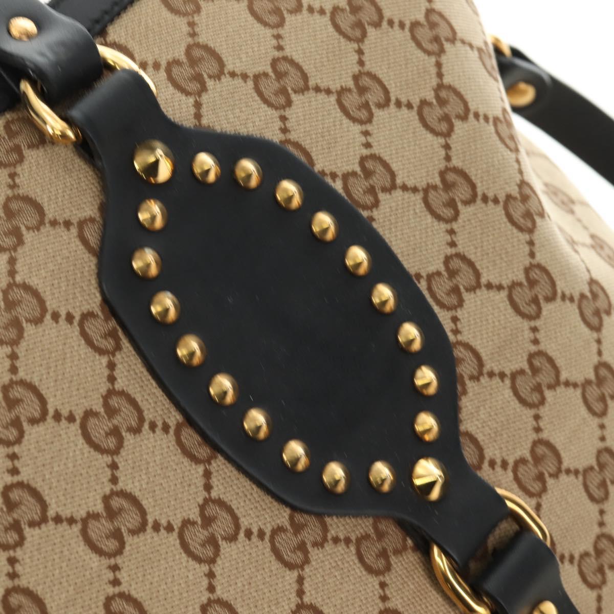 GUCCI GG Canvas Tote Bag 2way Beige Gold 296875 Auth 187995V