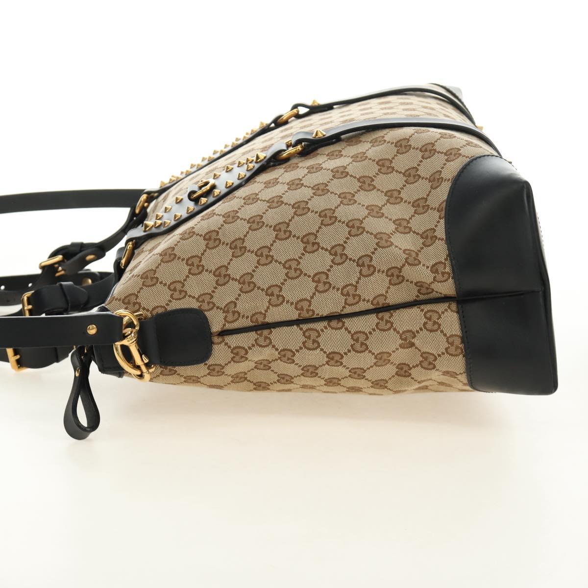 GUCCI GG Canvas Tote Bag 2way Beige Gold 296875 Auth 187995V