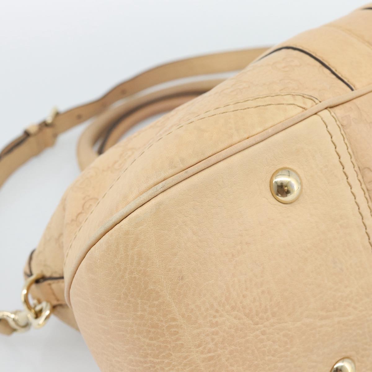 GUCCI Guccisima GG Diamante Horsebit Bag 2way Ivory Gold 247286 Auth 187997A