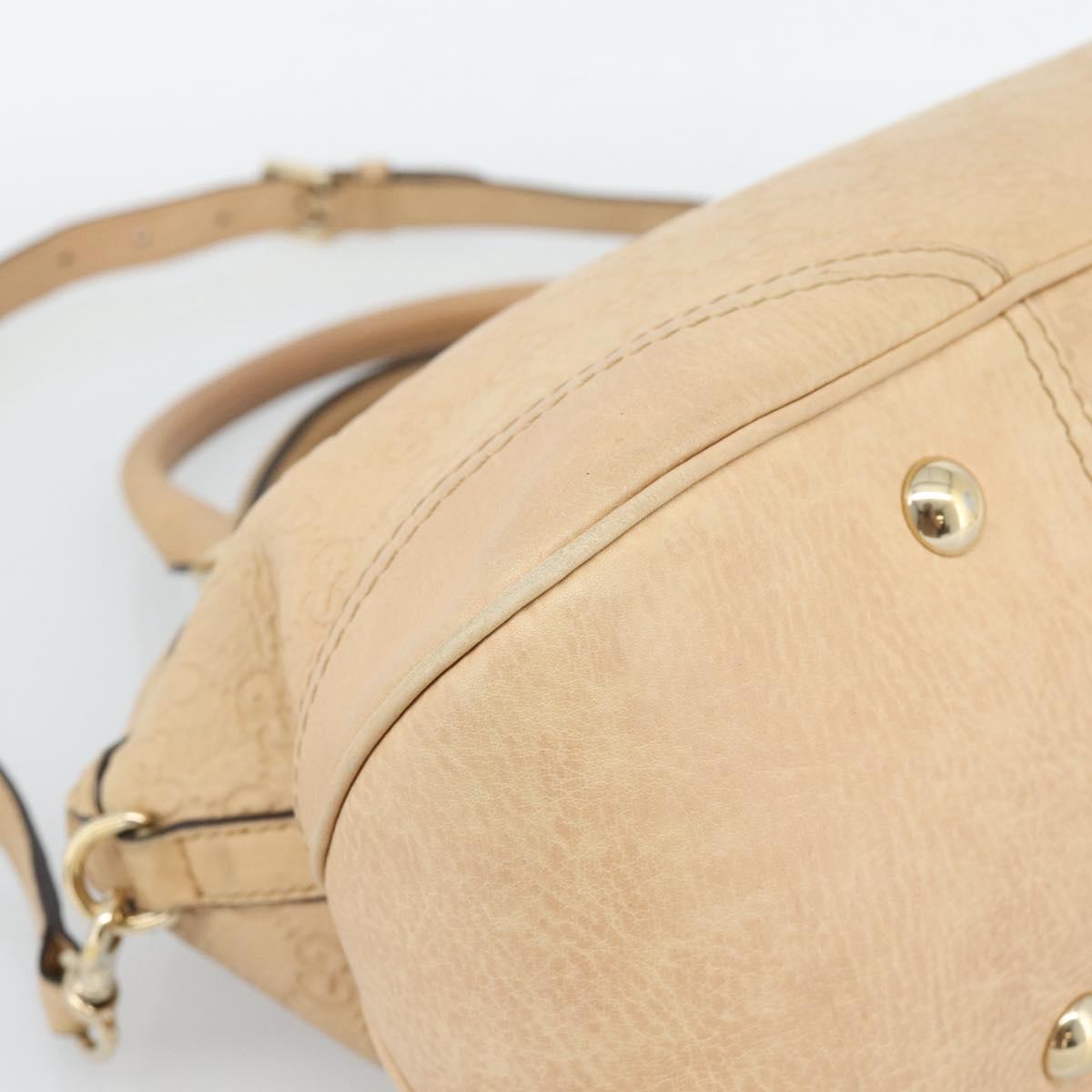 GUCCI Guccisima GG Diamante Horsebit Bag 2way Ivory Gold 247286 Auth 187997A