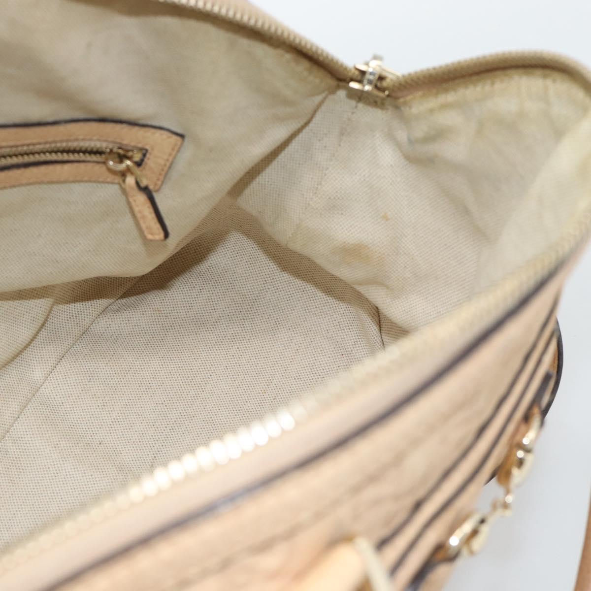 GUCCI Guccisima GG Diamante Horsebit Bag 2way Ivory Gold 247286 Auth 187997A