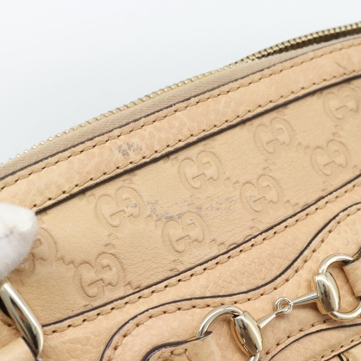 GUCCI Guccisima GG Diamante Horsebit Bag 2way Ivory Gold 247286 Auth 187997A