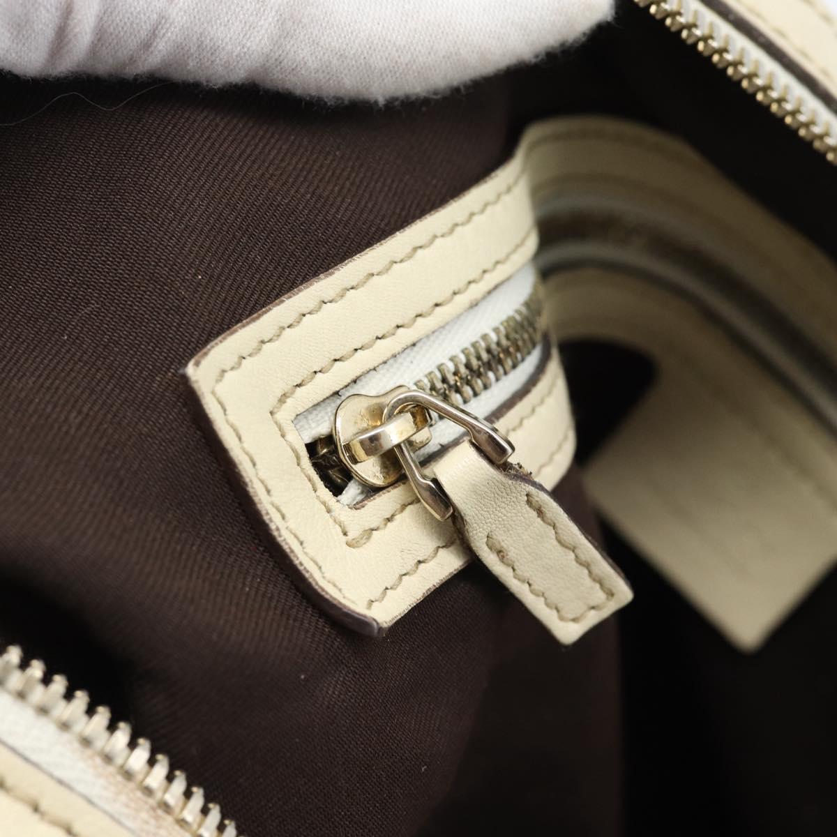 GUCCI GG Canvas Horsebit Shoulder Bag Beige Gold Auth 187999V