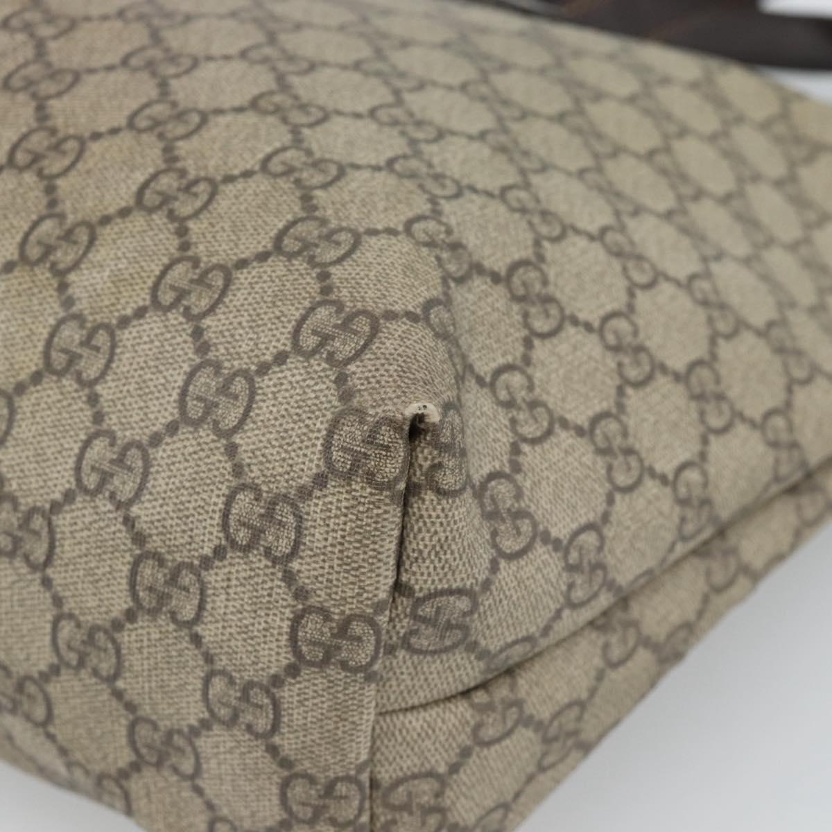 GUCCI GG Supreme Tote Bag PVC Beige 211137 Auth 188000