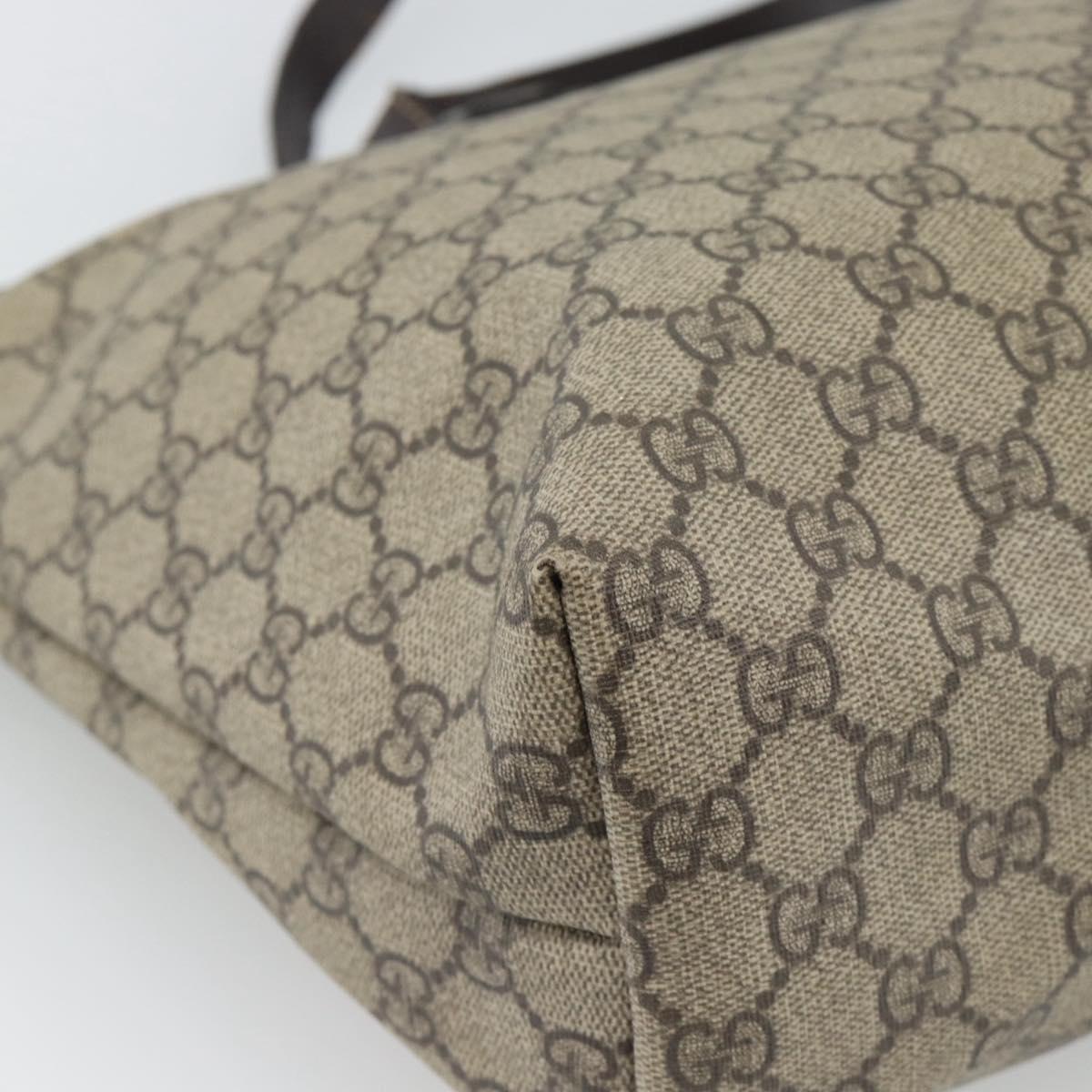 GUCCI GG Supreme Tote Bag PVC Beige 211137 Auth 188000