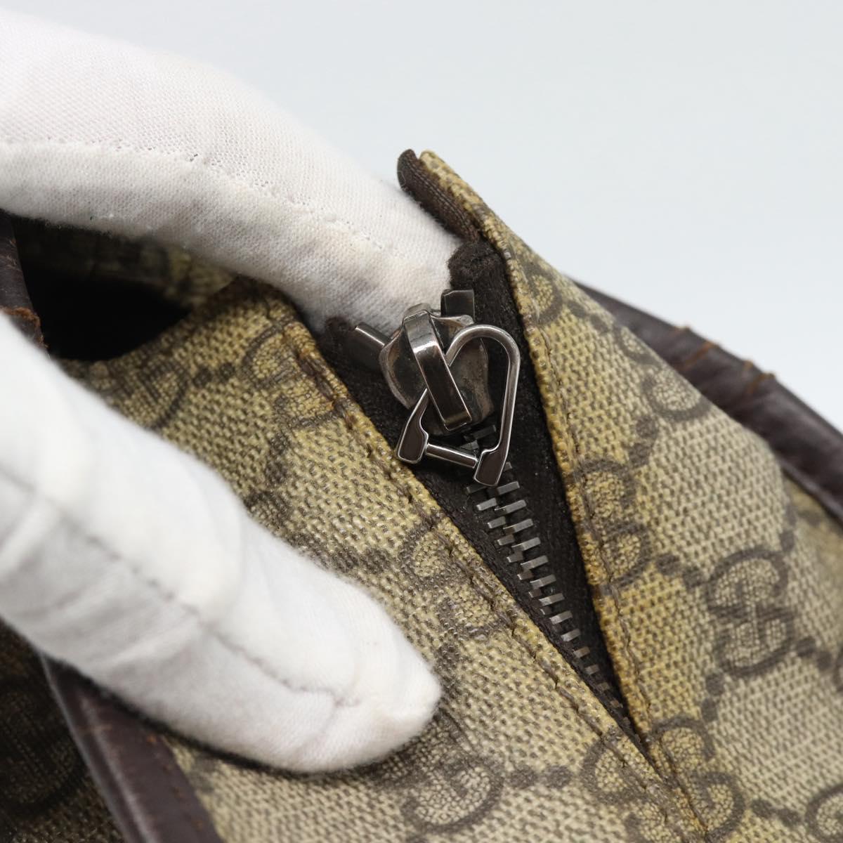 GUCCI GG Supreme Tote Bag PVC Beige 211137 Auth 188000