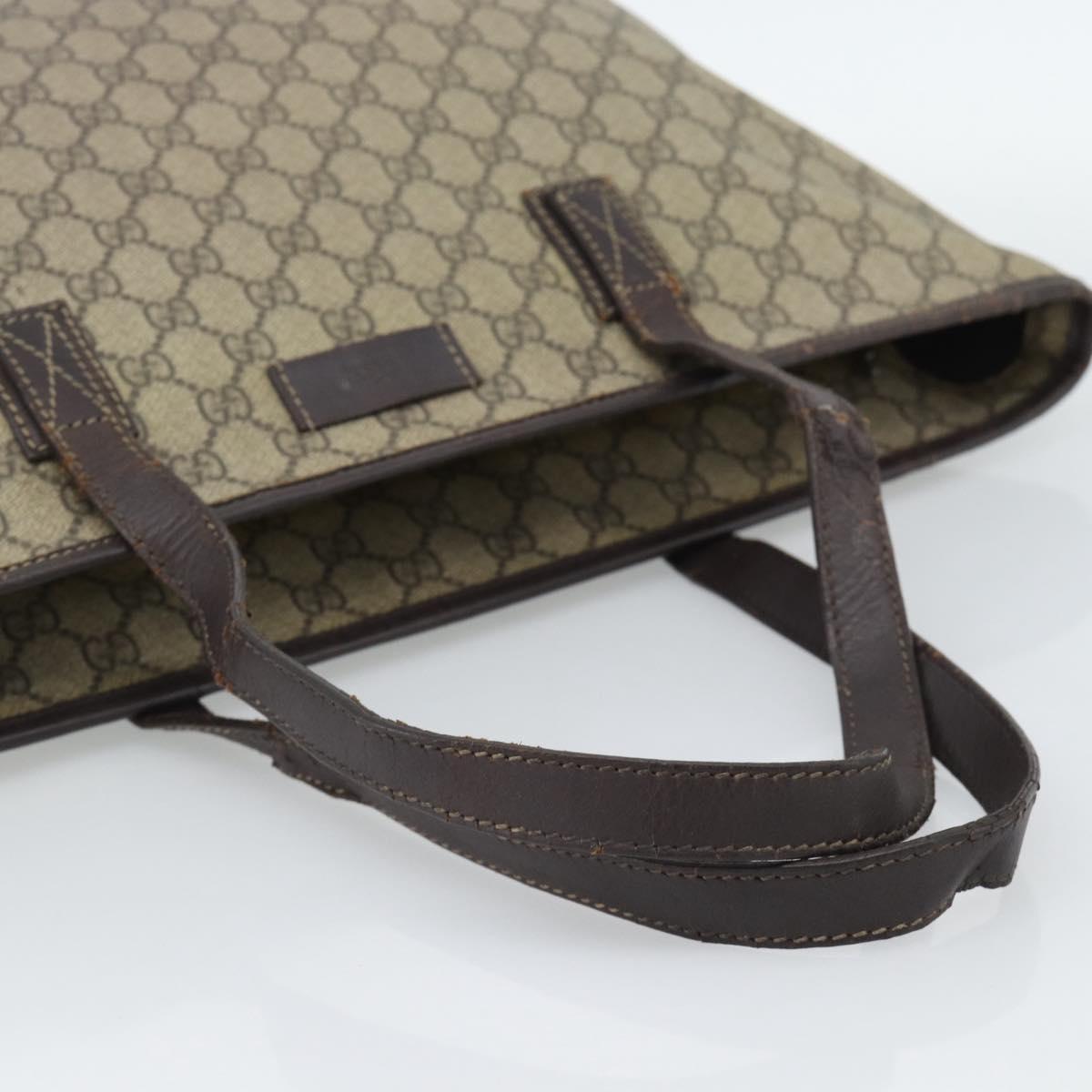 GUCCI GG Supreme Tote Bag PVC Beige 211137 Auth 188000