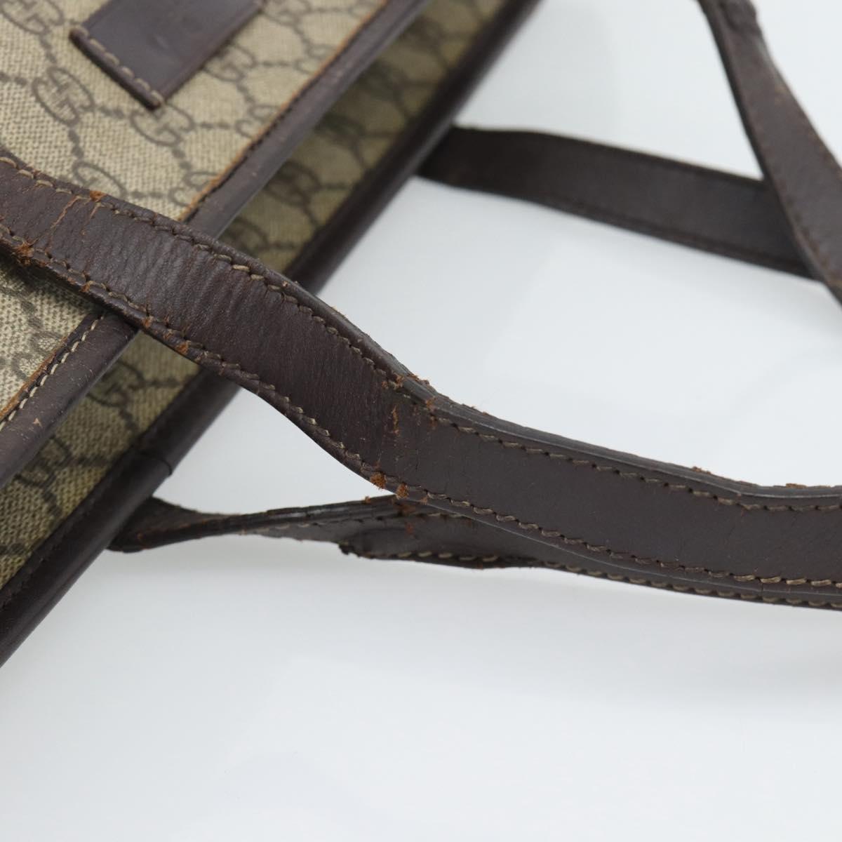 GUCCI GG Supreme Tote Bag PVC Beige 211137 Auth 188000