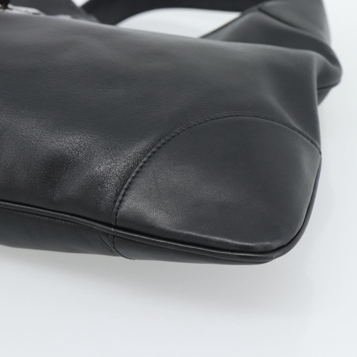 GUCCI Jackie Shoulder Bag Leather Black Auth 188007V