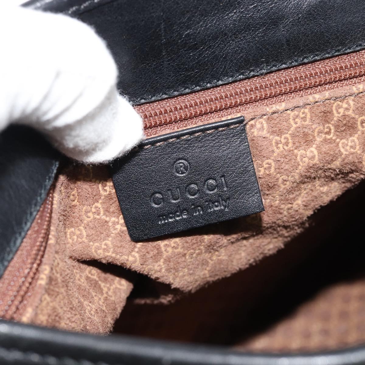 GUCCI Jackie Shoulder Bag Leather Black Auth 188007V